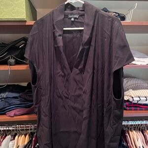 Universal Standard Black V-Neck Blouse XL